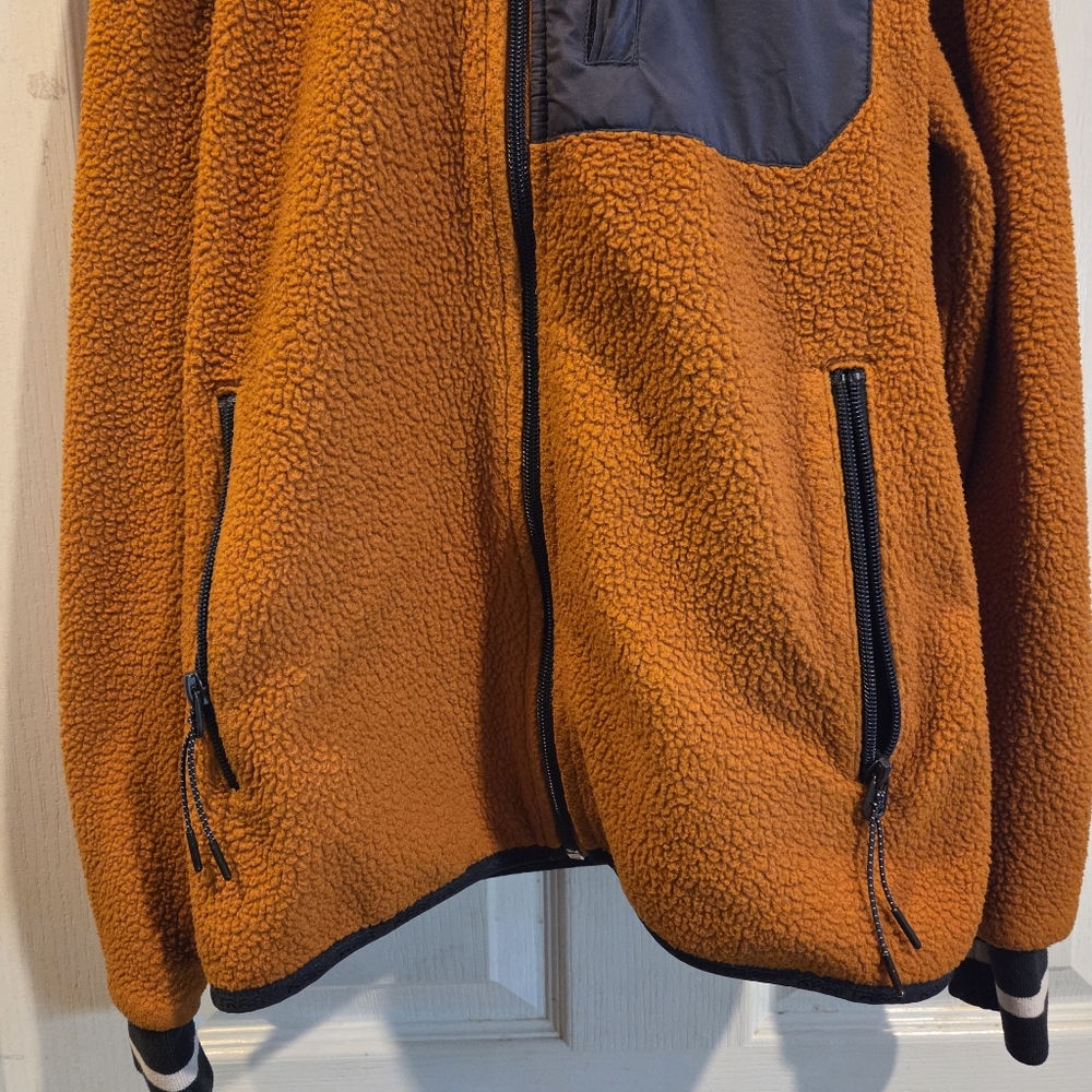 Kari Traa Fleece Sweater Athletic Jacket Full Zip Womens Small Burnt Orange Blue - Picture 5 of 9